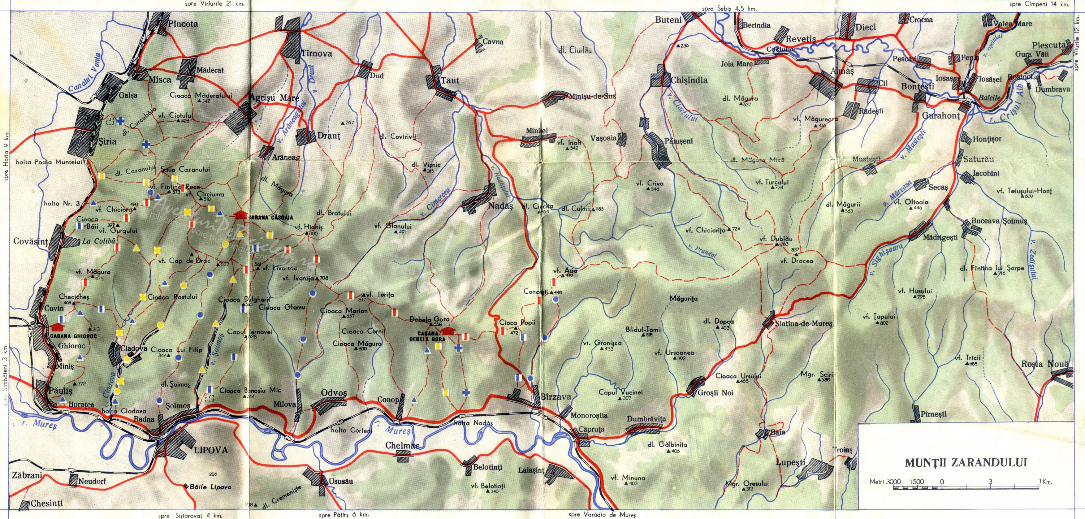 harta muntii zarandului aventuri pe bicicleta